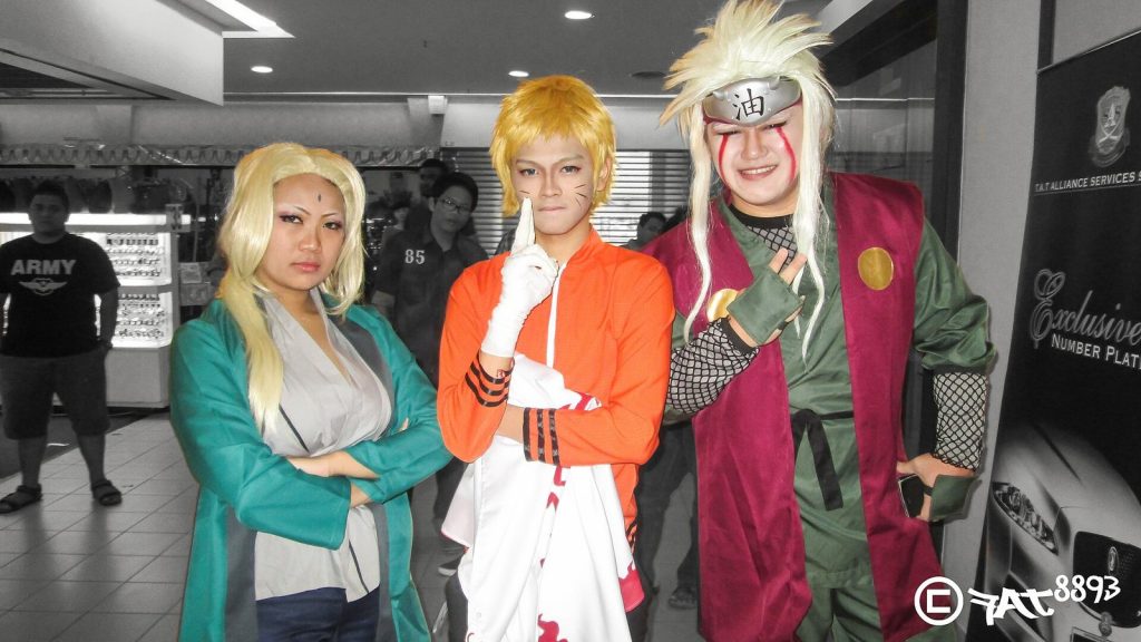 Cosplayers as Tsunade, Naruto Uzumaki and Jiraiya at Kuantan CosWalk 2015